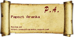 Papszt Aranka névjegykártya