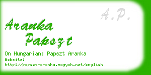 aranka papszt business card